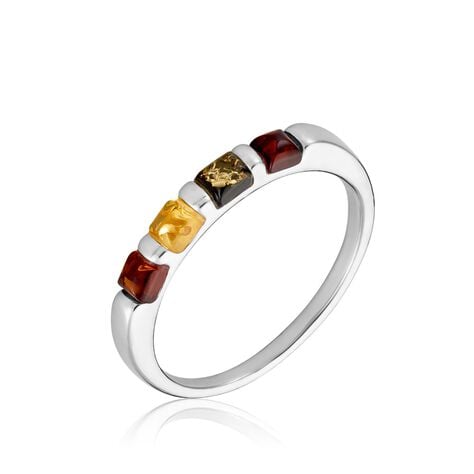 Bague Philo Argent Blanc Ambre - Bagues avec pierre Femme | Histoire d&rsquo;Or