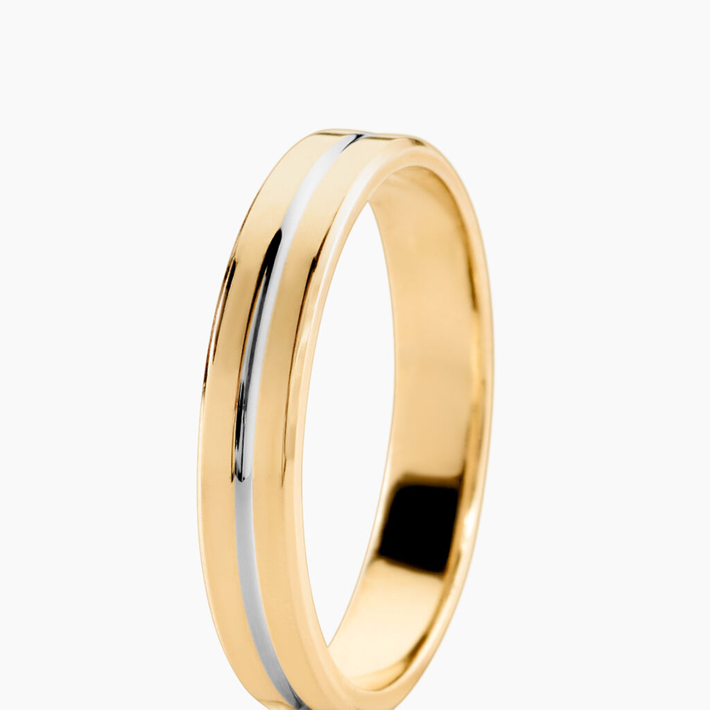 Alliance Liseret Ruban Plat Or Bicolore - Alliances Unisex | Histoire d&rsquo;Or
