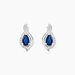 Boucles D'oreilles Puces Angelika Or Blanc Saphir Et Diamant - Clous d'oreilles Femme | Histoire d’Or