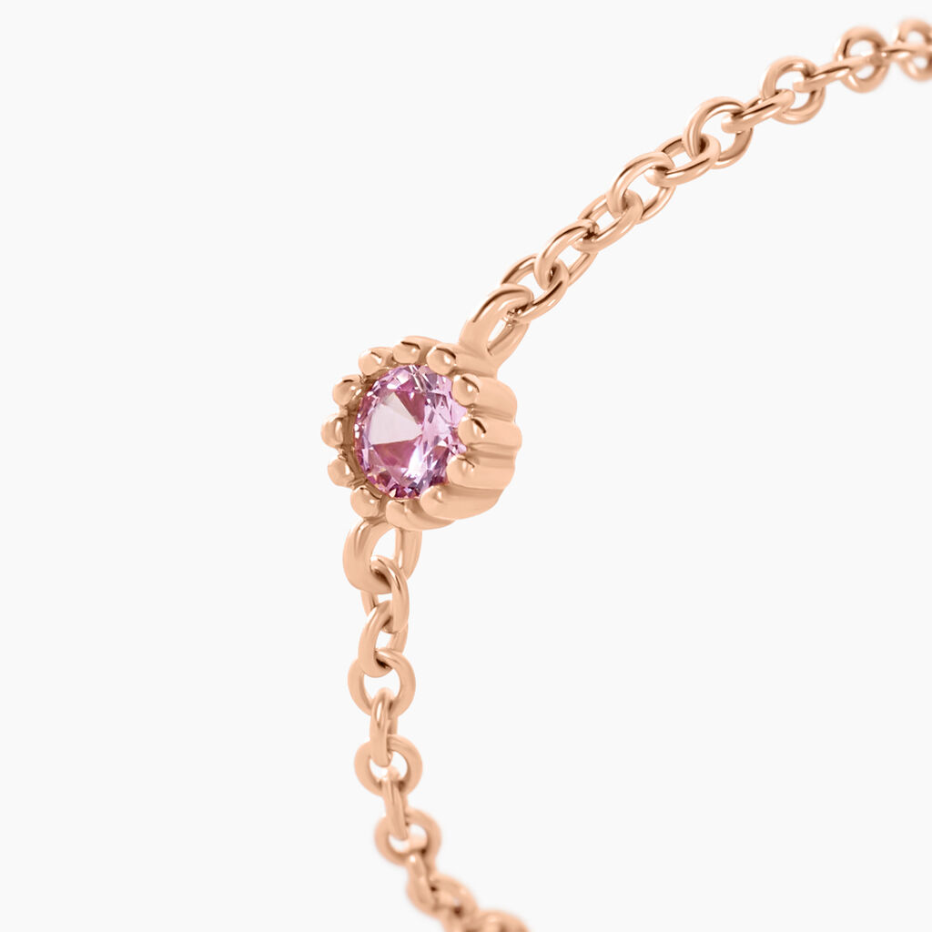 Bague Chaine Rio Selaron Argent Rose Oxyde De Zirconium - Bagues solitaires Femme | Histoire d’Or