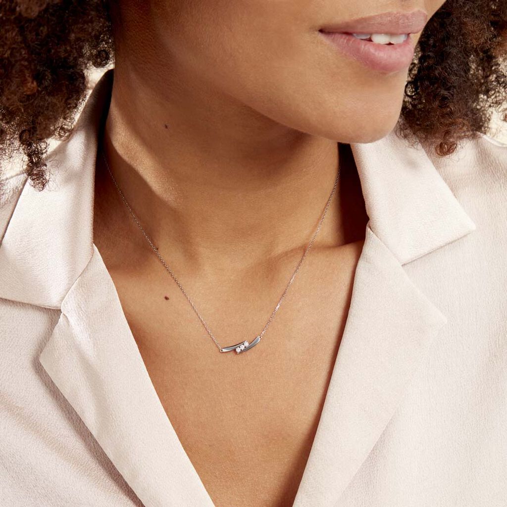 Collier Galya Or Blanc Diamant - Colliers Femme | Histoire d’Or