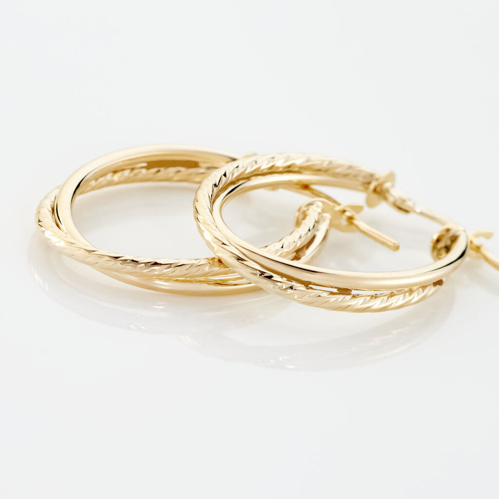 Créoles Maelia Or Jaune - Boucles d'oreilles créoles Femme | Histoire d’Or