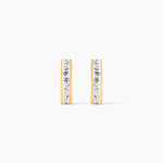 Boucles D'oreilles Puces Edme Barrettes Or Jaune Strass - Clous d'oreilles Femme | Histoire d&rsquo;Or