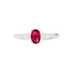 Bague Edgina Or Blanc Rubis Et Diamant - Bagues solitaires Femme | Histoire d&rsquo;Or