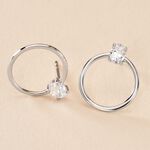 Cr&eacute;oles Kip Or Blanc Oxyde De Zirconium - Boucles d'oreilles cr&eacute;oles Femme | Histoire d&rsquo;Or