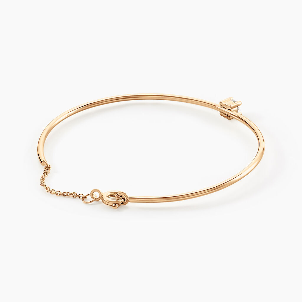 Bracelet Jonc Plaqu&eacute; Or Jaune Nilay Oxyde De Zirconium - Bracelets Femme | Histoire d&rsquo;Or