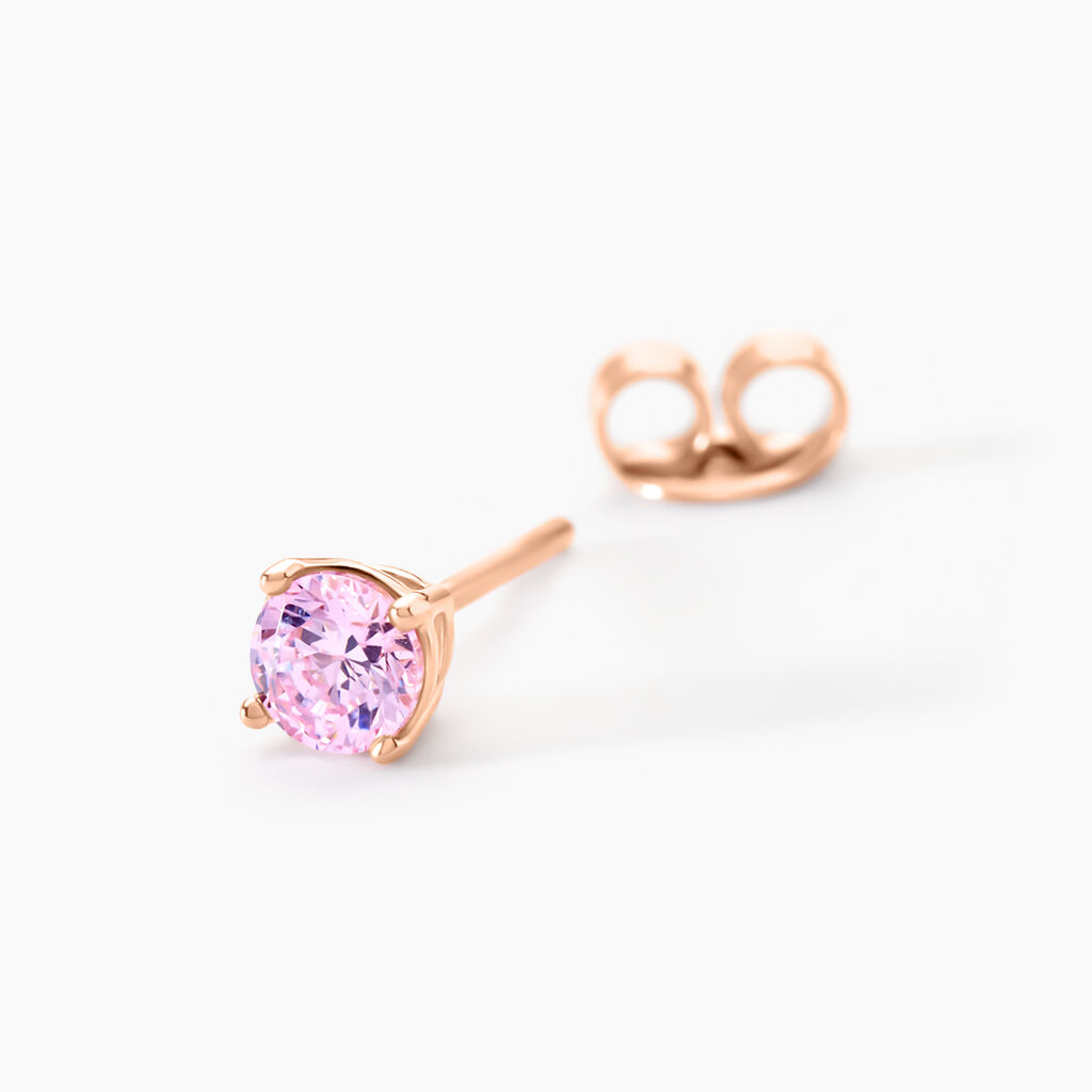 Boucles D'oreilles Puces Rio Argent Rose Oxyde - Boucles d'oreilles fantaisie Femme | Histoire d’Or