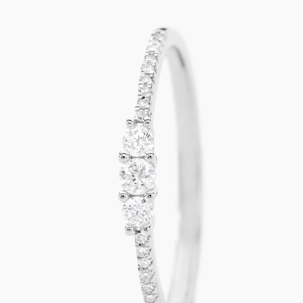 Bague Or Blanc Sabine Diamants - Bagues solitaires Femme | Histoire d&rsquo;Or