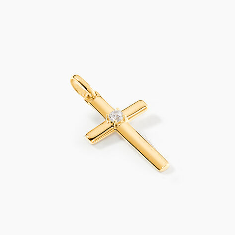 Pendentif Cornell Or Jaune Oxyde De Zirconium - Pendentifs Bapt&ecirc;me Famille | Histoire d&rsquo;Or