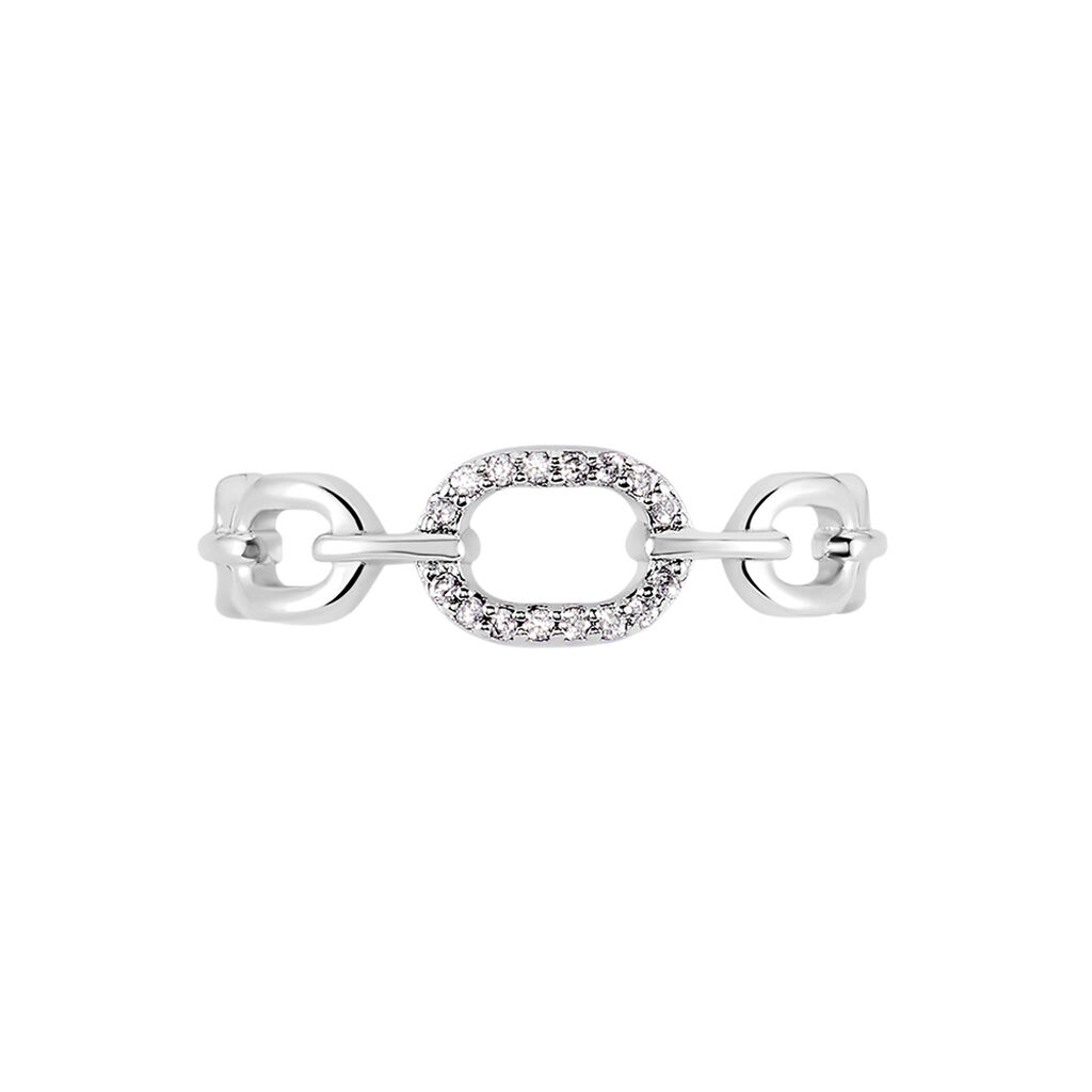 Bague Trait D'union Argent Blanc Oxyde De Zirconium - Bagues avec pierre Femme | Histoire d’Or