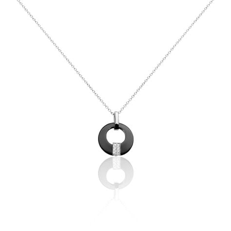 Collier Suzanne Argent Blanc Céramique Et Oxyde De Zirconium - Colliers fantaisie Femme | Histoire d’Or