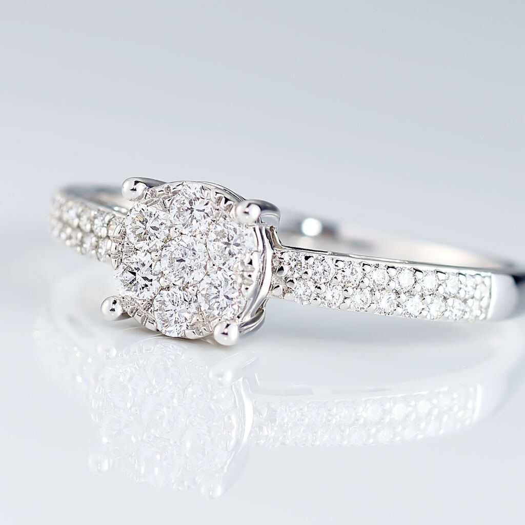 Bague Julia Or Blanc Diamant Synthetique - Bagues solitaires Femme | Histoire d’Or