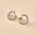 Cr&eacute;oles Uwe Argent Blanc Oxyde De Zirconium - Boucles d'oreilles cr&eacute;oles Femme | Histoire d&rsquo;Or