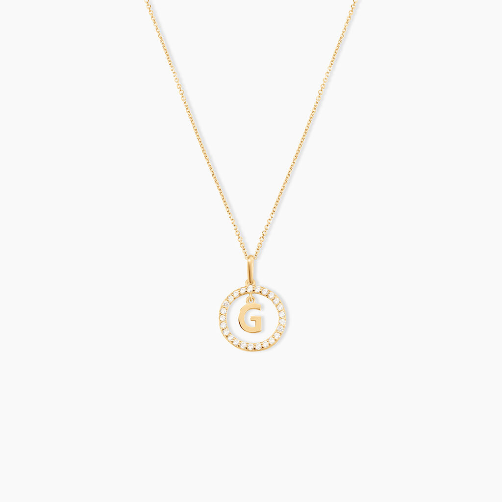 Pendentif Gabe Or Jaune Oxyde De Zirconium - Pendentifs Femme | Histoire d’Or