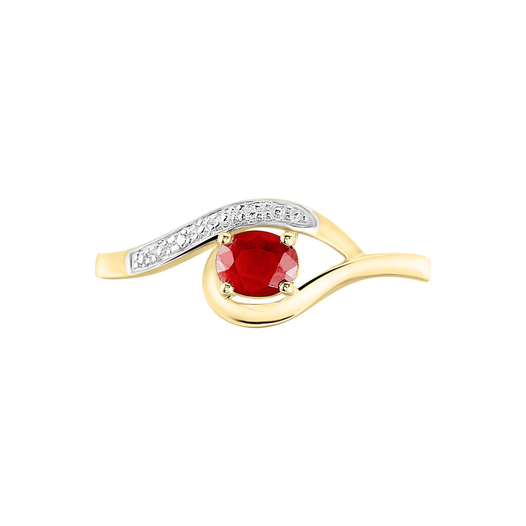 Bague Sagesse Or Jaune Rubis Et Diamant - Bagues solitaires Femme | Histoire d’Or