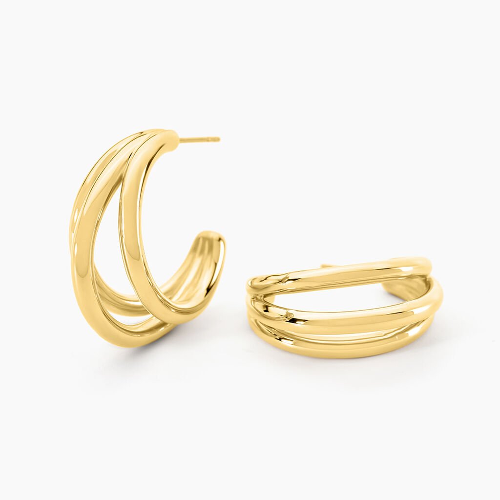 Demi-cr&eacute;oles Josephine Acier Dor&eacute; - Boucles d'oreilles cr&eacute;oles Femme | Histoire d&rsquo;Or