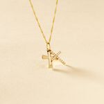 Pendentif Canice Croix Or Jaune Oxyde De Zirconium - Pendentifs Communion Famille | Histoire d&rsquo;Or