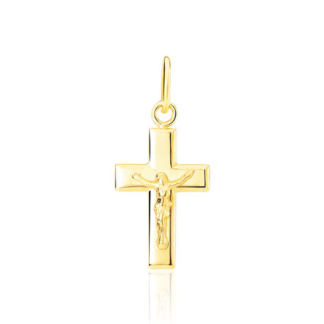 Pendentif Damian Croix Or Jaune - Pendentifs Baptême Famille | Histoire d’Or