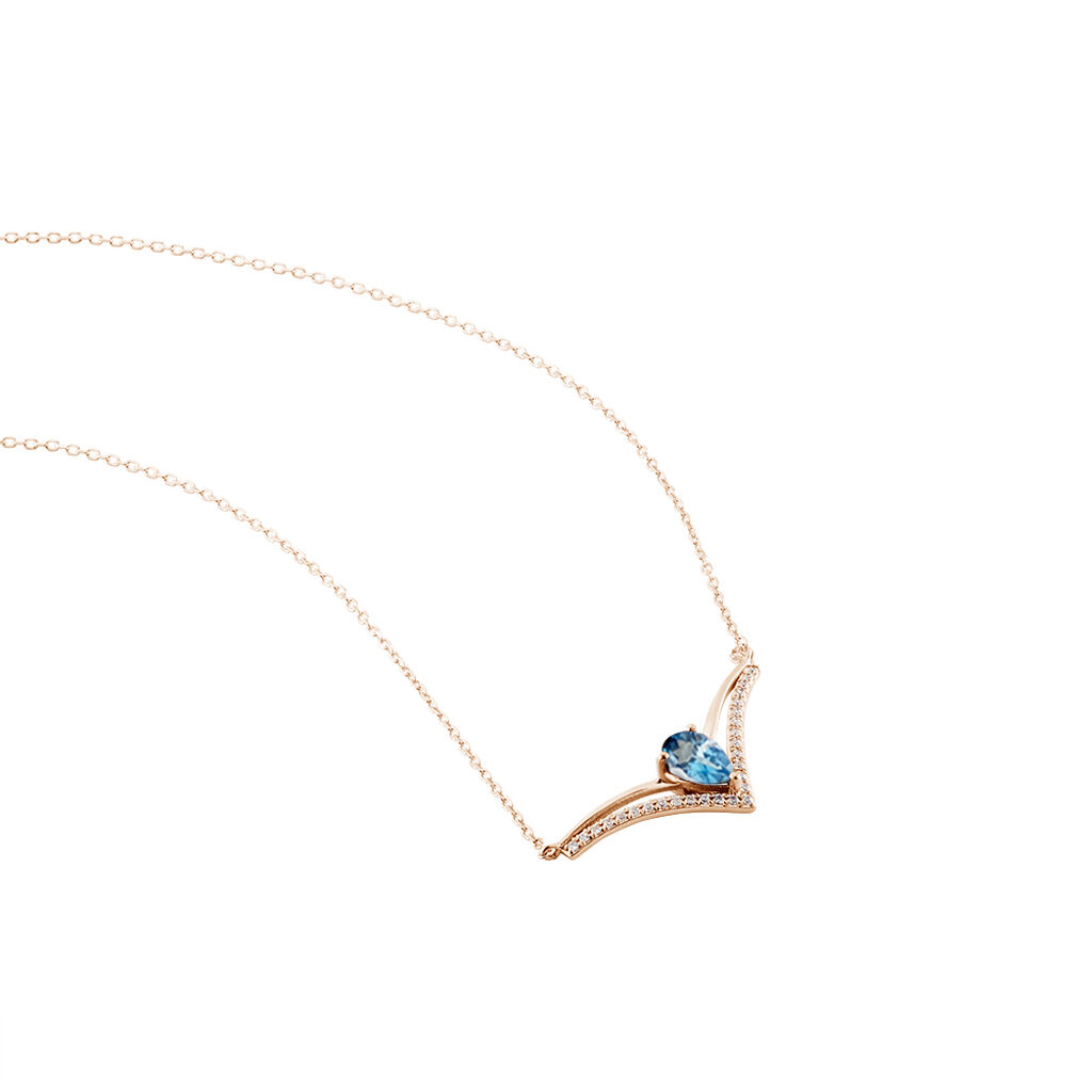 Collier Or Rose Gaelle Topaze Oxydes De Zirconium - Colliers Femme | Histoire d’Or