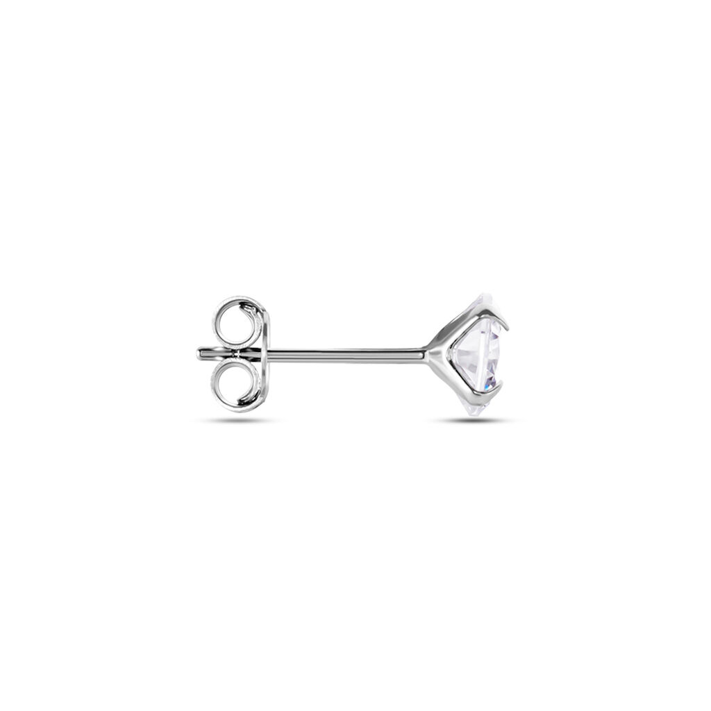 Boucle D'oreille Puce Unitaire Niels Argent Blanc Oxyde De Zirconium - Boucles d'oreilles fantaisie Homme | Histoire d’Or