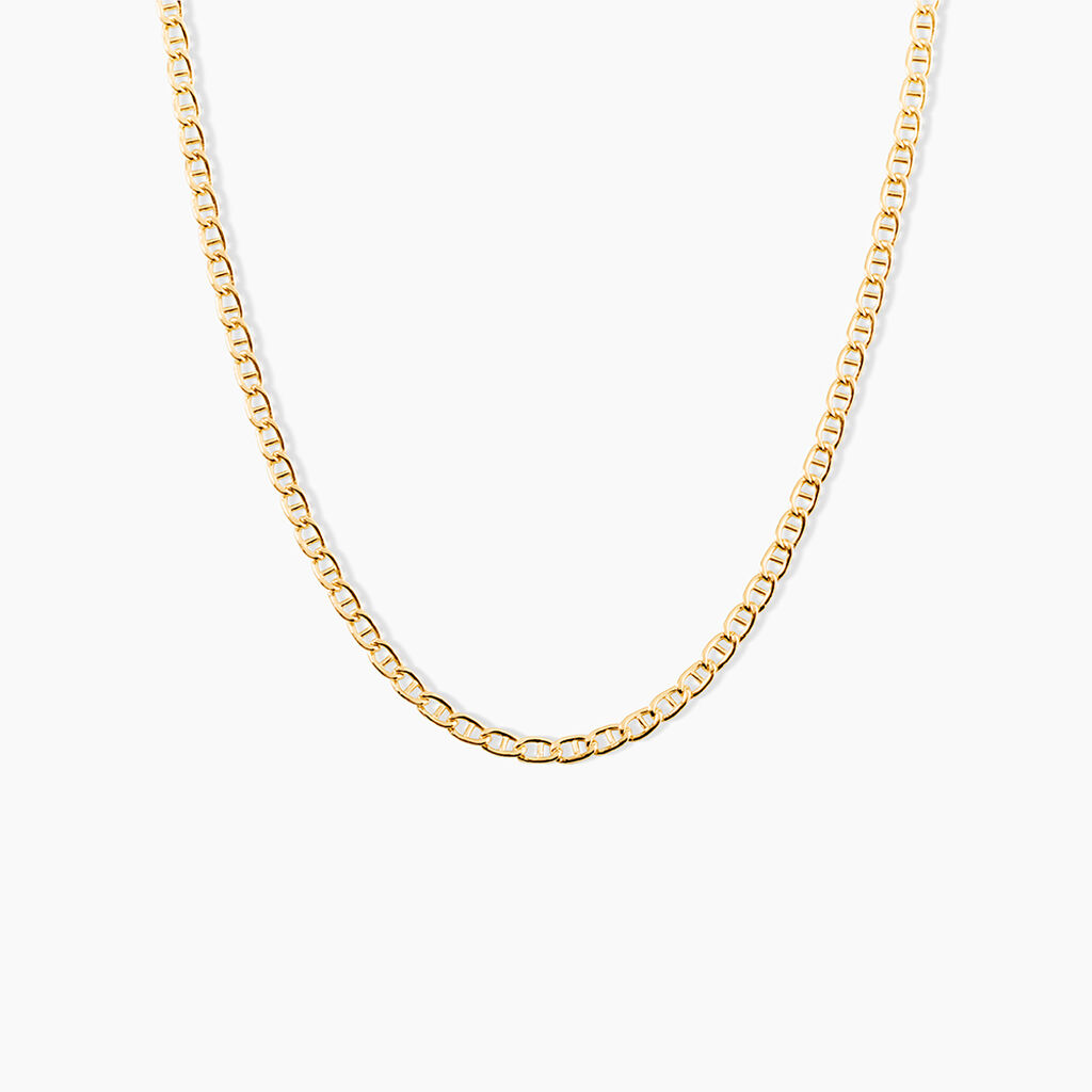 Collier Capucin Or Jaune Maille Marine Plate - Chaines Homme | Histoire d&rsquo;Or