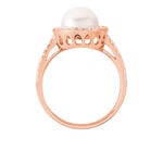 Bague Olivia Argent Rose Perle De Culture Et Oxyde De Zirconium - Bagues solitaires Femme | Histoire d&rsquo;Or