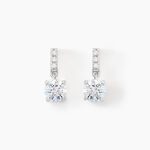 Boucles D'oreilles Pendantes Paciane Or Blanc Oxyde De Zirconium - Boucles d'oreilles pendantes Femme | Histoire d&rsquo;Or