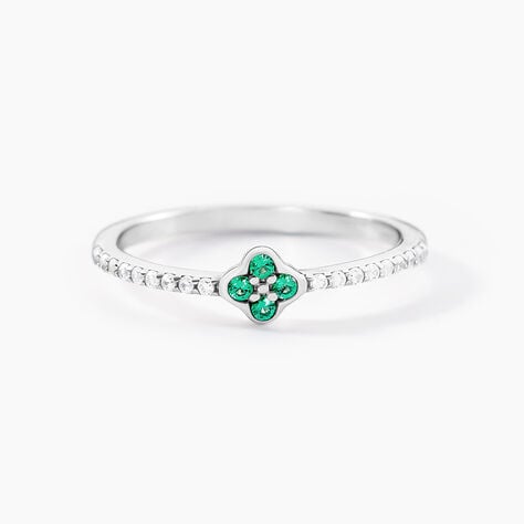 Bague Clova Argent Blanc Pierre De Synthese Oxyde De Zirconium - Bagues avec pierre Femme | Histoire d&rsquo;Or