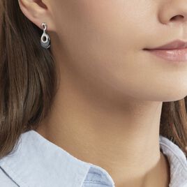 Boucles D'oreilles Pendantes Héléane Argent Céramique Et Oxyde - Boucles d'oreilles fantaisie Femme | Histoire d’Or