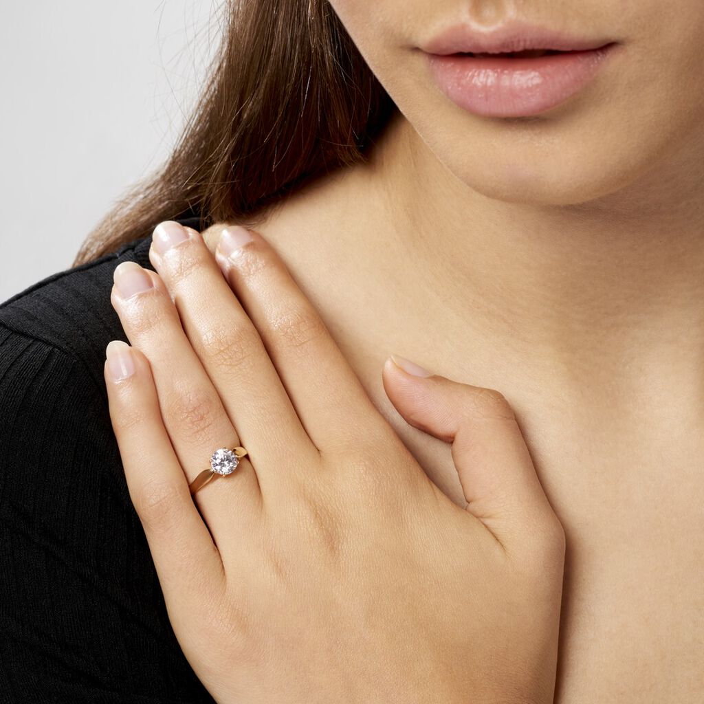 Bague Solitaire Illyana Or Jaune Oxyde De Zirconium - Bagues solitaires Femme | Histoire d’Or