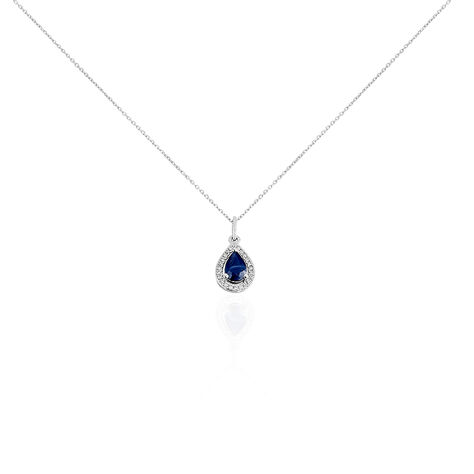 Collier Dorthy Or Blanc Saphir Et Diamant - Colliers Femme | Histoire d’Or