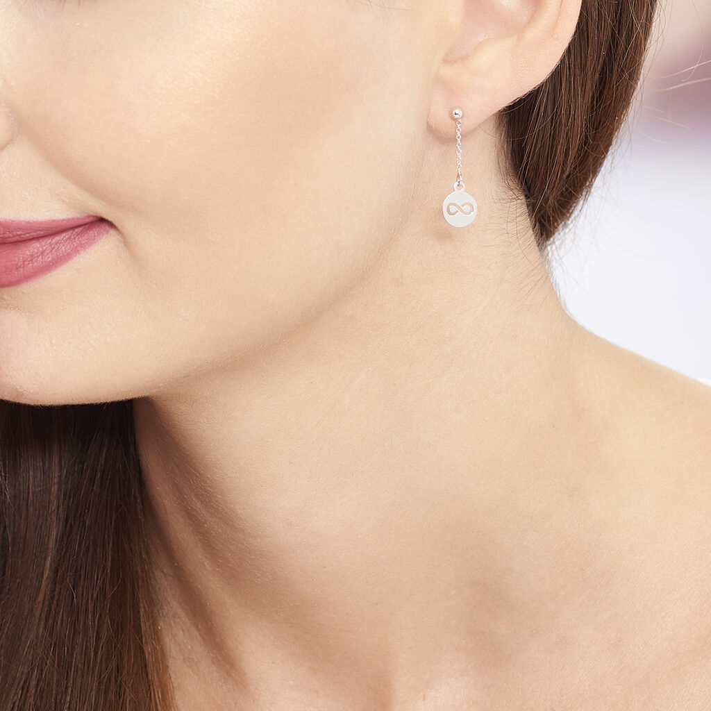Boucles D'oreilles Pendantes Shereen Argent Blanc - Boucles d'oreilles fantaisie Femme | Histoire d’Or
