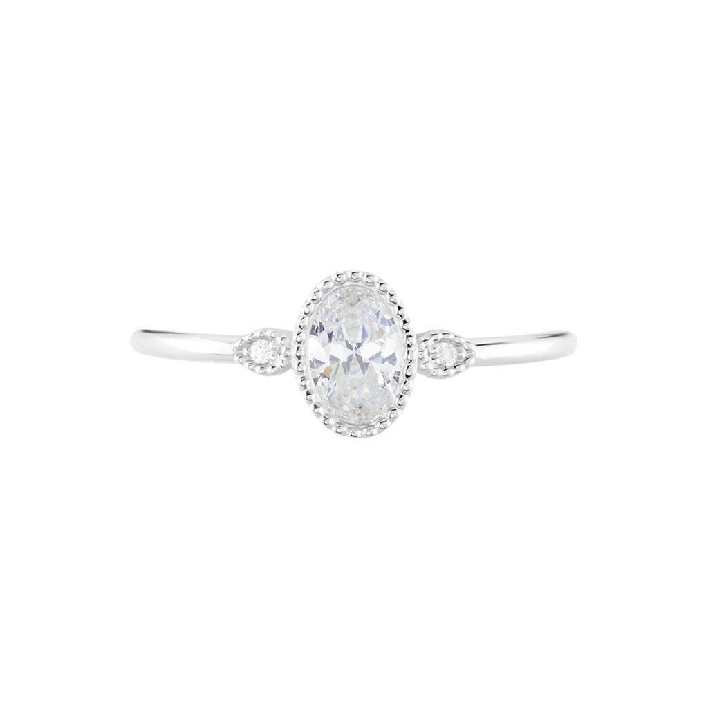 Bague Argent Blanc Afonso Oxyde De Zirconium - Bagues solitaires Femme | Histoire d’Or