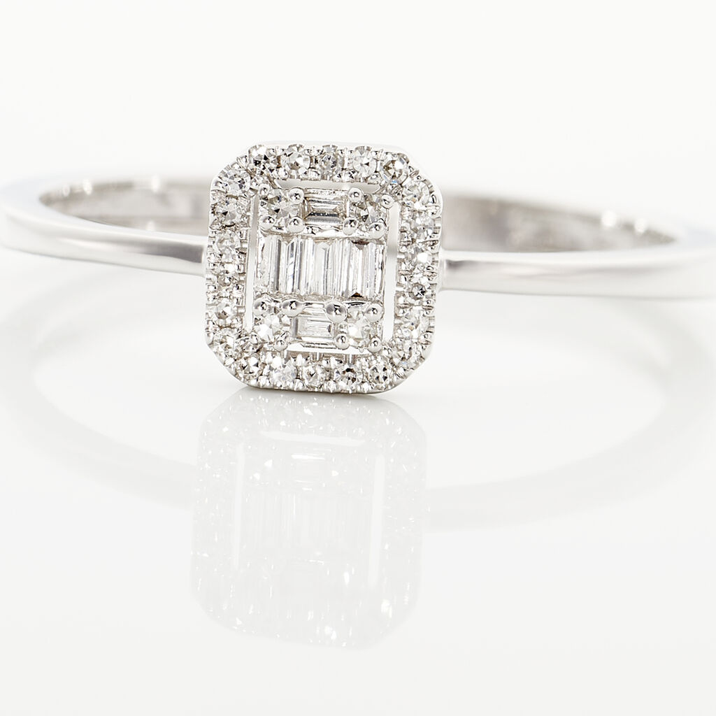 Bague 1986 Or Blanc Diamants - Bagues avec pierre Femme | Histoire d&rsquo;Or