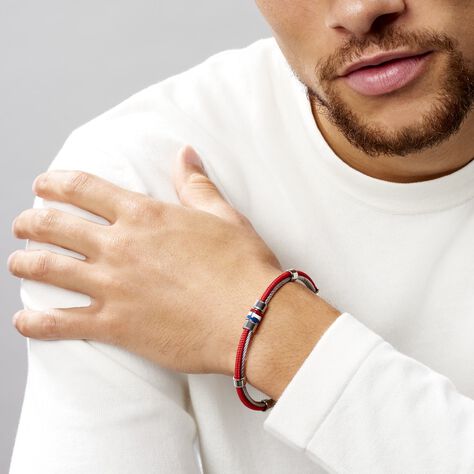 Bracelet Acier Blanc Jacquou - Bracelets cordon Homme | Histoire d’Or
