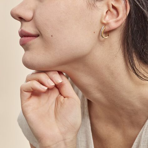 Créoles Hekate Or Jaune Strass - Boucles d'oreilles créoles Femme | Histoire d’Or