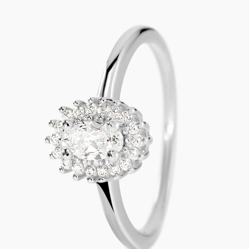Bague Solitaire Shandrany Argent Blanc Oxyde De Zirconium - Bagues solitaires Femme | Histoire d&rsquo;Or