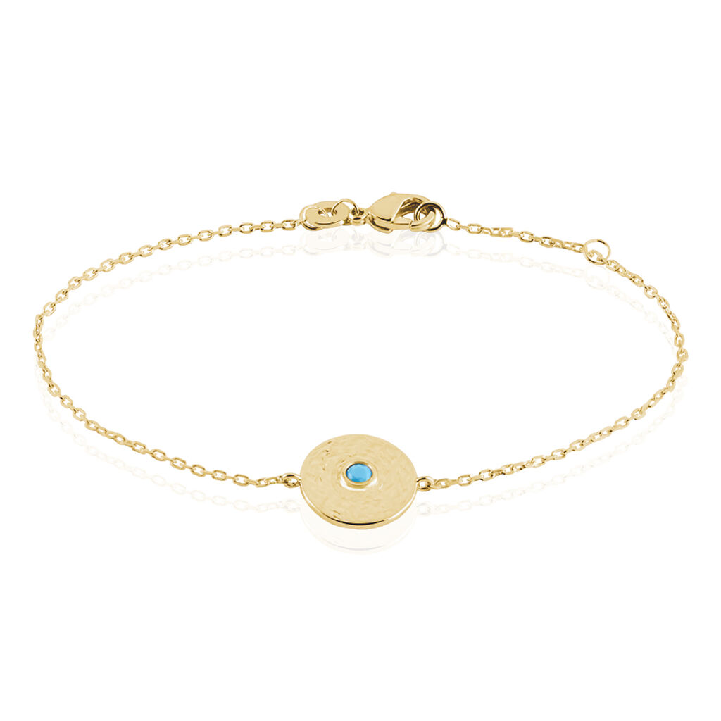 Bracelet Plaqu&eacute; Or Jaune Zoila Pierre De Synthese - Bracelets Femme | Histoire d&rsquo;Or