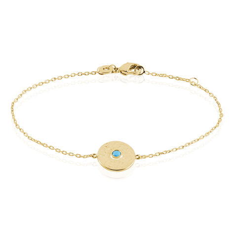 Bracelet Plaqu&eacute; Or Jaune Zoila Pierre De Synthese - Bracelets Femme | Histoire d&rsquo;Or