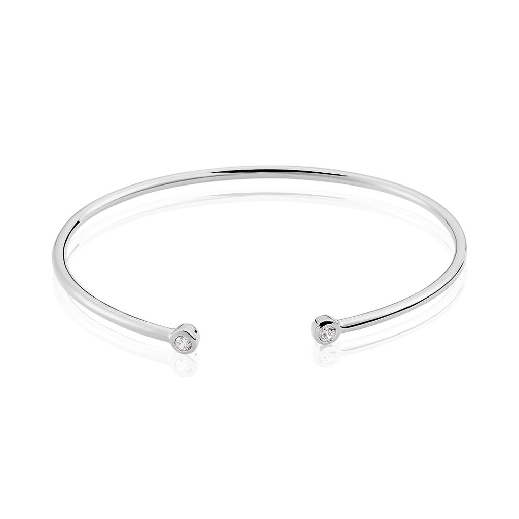 Bracelet Jonc Regine Argent Blanc Oxyde De Zirconium