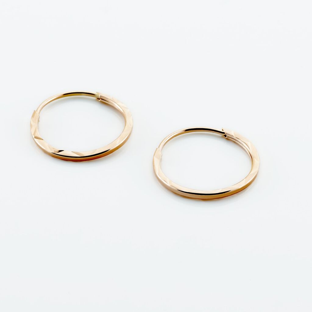 Créoles Valerina Or Rose - Boucles d'oreilles créoles Femme | Histoire d’Or