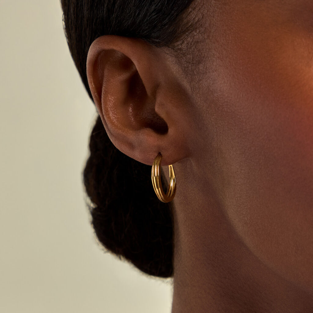 Cr&eacute;oles Beauregard Argent Dor&eacute; A L'Or 750/1000 - Boucles d'oreilles cr&eacute;oles Femme | Histoire d&rsquo;Or
