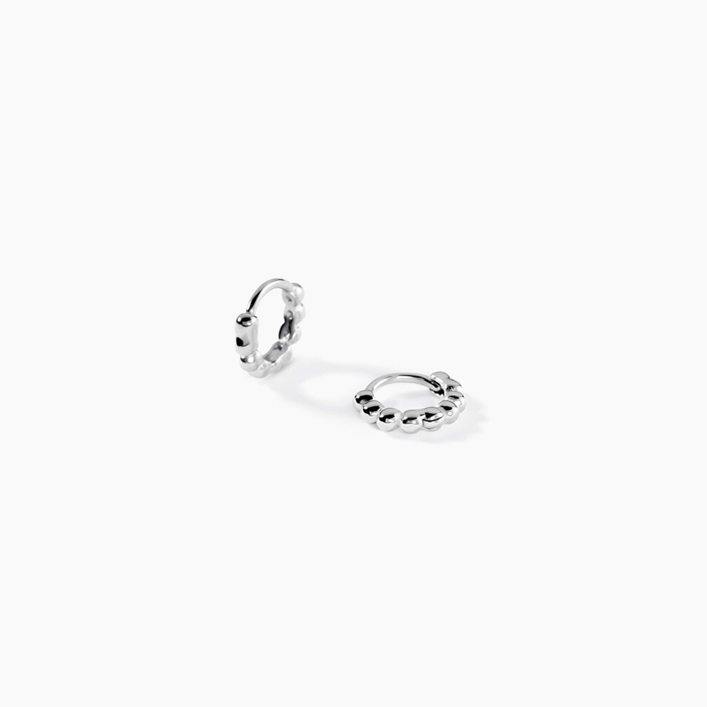 Cr&eacute;oles Annette Argent Blanc - Boucles d'oreilles cr&eacute;oles Femme | Histoire d&rsquo;Or
