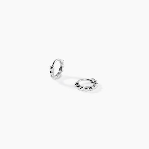 Cr&eacute;oles Annette Argent Blanc - Boucles d'oreilles cr&eacute;oles Femme | Histoire d&rsquo;Or
