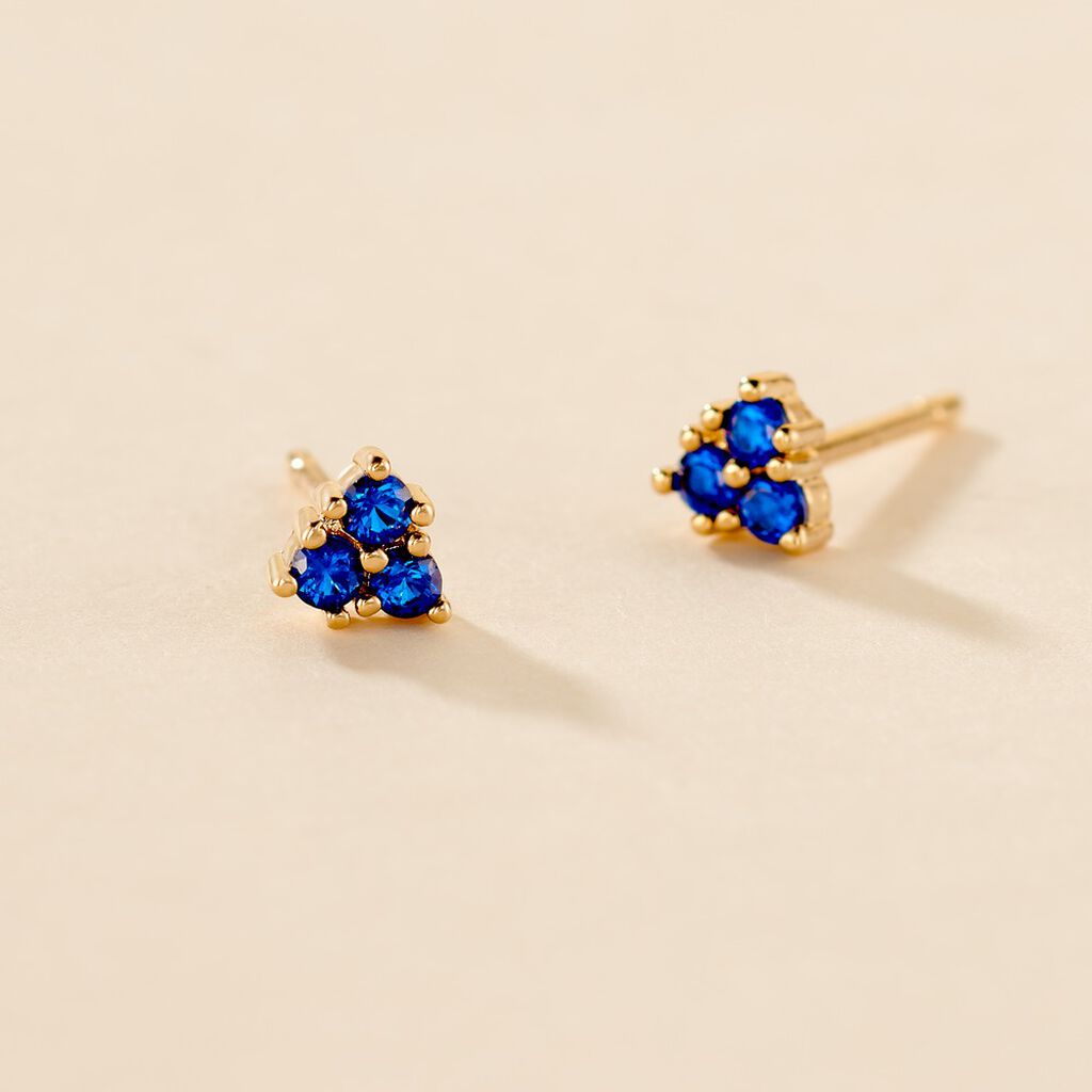 Boucles D'oreilles Puces Istoria Plaqu&eacute; Or Jaune Spinelle - Boucles d'oreilles fantaisie Femme | Histoire d&rsquo;Or