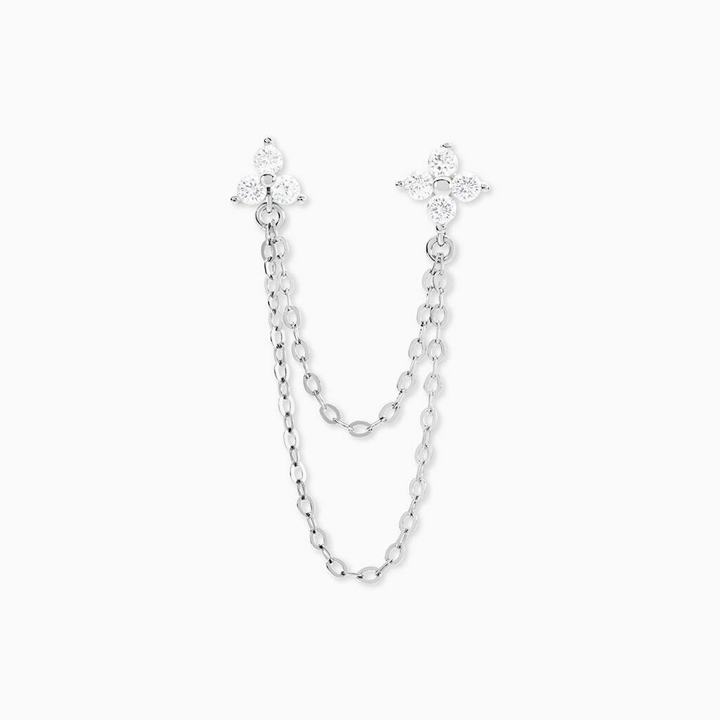 Collier Clova Argent Blanc Oxyde De Zirconium - Boucles d'oreilles fantaisie Femme | Histoire d’Or