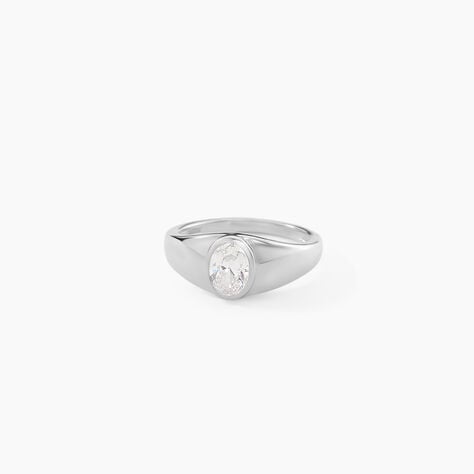 Bague Huge Argent Blanc Oxyde De Zirconium - Bagues avec pierre Femme | Histoire d&rsquo;Or