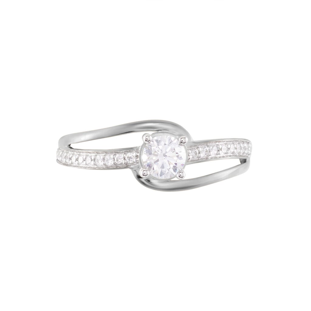 Bague Armelle Or Blanc Oxyde - Bagues solitaires Femme | Histoire d&rsquo;Or