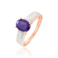 Bague Crista Or Rose Amethyste Et Diamant