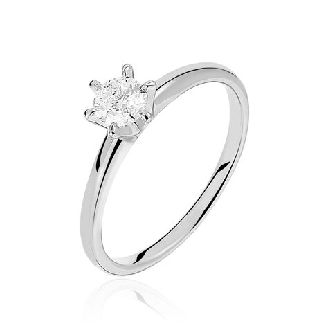 Bague Solitaire Ibtisem Or Blanc Diamant - Bagues solitaires Femme | Histoire d&rsquo;Or